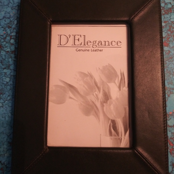 Navy Blue Leather Picture Frame - Picture 1 of 8